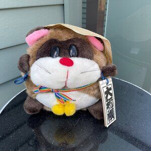 Tokkuri Tanuki Raccoon Plush Straw Hat Nakajima Japan